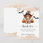 バジェットハロウィーンパンプキンカウリトルブーベビー サンキューカード (正面/裏面)