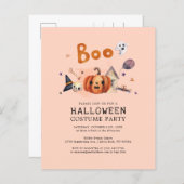 バジェットハロウィーン衣装キッズパーティの招待状 (正面/裏面)