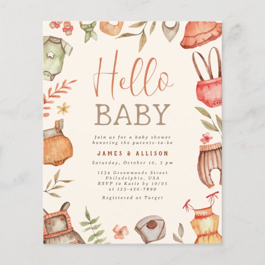 バジェットハローベビー秋ボホ衣服赤ちゃんシャワー (正面)