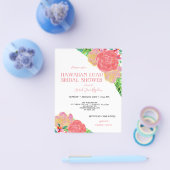 バジェットハワイアンルアウ(ハワイ式宴会)トロピカルブライダルシャワー チラシ (シングル)