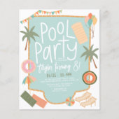 バジェットハンドドロッドサマーおもしろいプールパーティー誕生日 (正面)