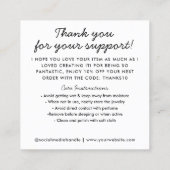 バジェットハンドメイドとラヴ感謝していハートジュエリー気に スクエア名刺 (裏面)