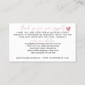 バジェットハンドメイドラブピンクハートジュエリー気に 名刺 (裏面)