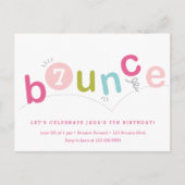 バジェットバウンスガールズバースデーパーティー インビテーションポストカード (正面)