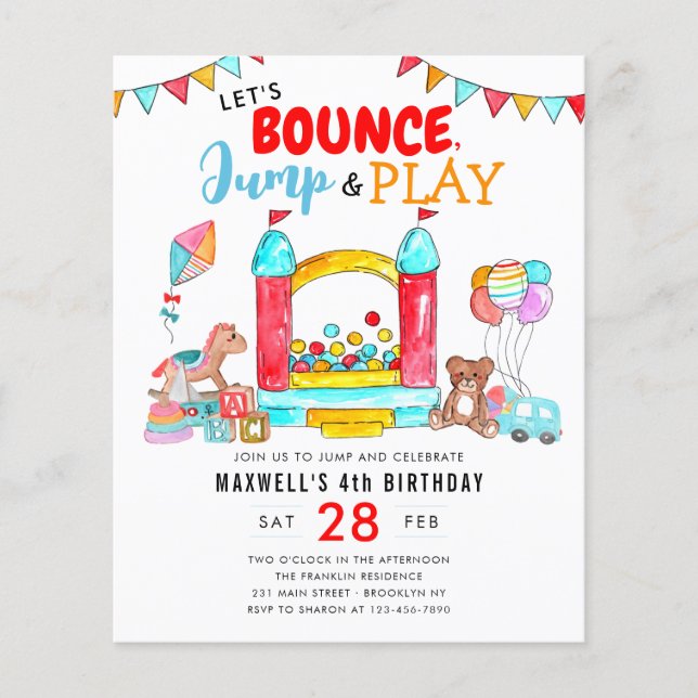 バジェットバウンスジャンプキッズト遊ランポリン誕生日 (正面)