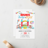 バジェットバウンスジャンプキッズト遊ランポリン誕生日 ノートカード (正面/裏面インサイチュ)