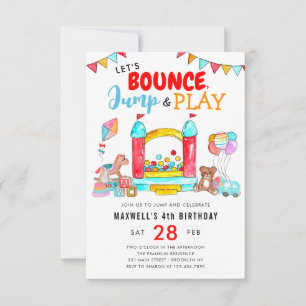 バジェットバウンスジャンプキッズト遊ランポリン誕生日 ノートカード