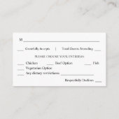 バジェットバジェットブラック&ホワイト書道10食事 エンクロージャーカード (裏面)