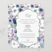 バジェットバジルグリーンアンドスパンシュガーブルー招待状 (正面/裏面)