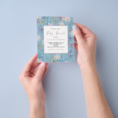 バジェットバタフライガールベビーシャワー招待状 チラシ (手)