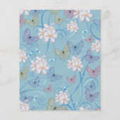 バジェットバタフライガールベビーシャワー招待状 チラシ (裏面)