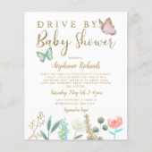 バジェットバタフライドライブによるベビーシャワーの招待 (正面)