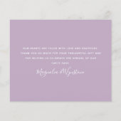 バジェットバタフライフォトベビーサンキューカード (裏面)