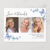 バジェットバタフライフォト葬儀サンキューカード (正面)