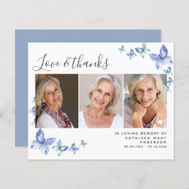 バジェットバタフライフォト葬儀サンキューカード