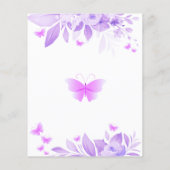 バジェットバタフライブライダルシャワーサンキューカード (裏面)