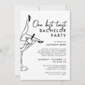 バジェットバチュラーパーティブラックアンドホワイトマルティーニ 招待状 (正面)