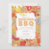 バジェットバックヤードウォーターシンプルカラーパーティー 招待状 (正面)