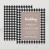 バジェットバッファロープレイドクラフト結婚式招待状 (正面/裏面)