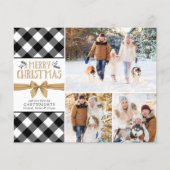 バジェットバッファロープレイドメリークリスマス3フォトカード (正面)
