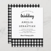 バジェットバッファロープレイド結婚式招待状 (正面/裏面)