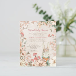 バジェットバニーガールバーチャルベビーシャワー招待状