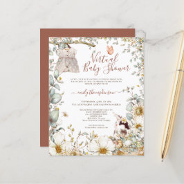 バジェットバニーガールバーチャルベビーシャワー招待状