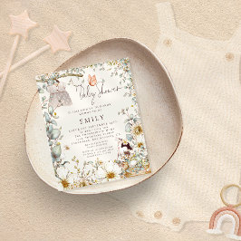 バジェットバニードレスベビーシャワークリーム招待状