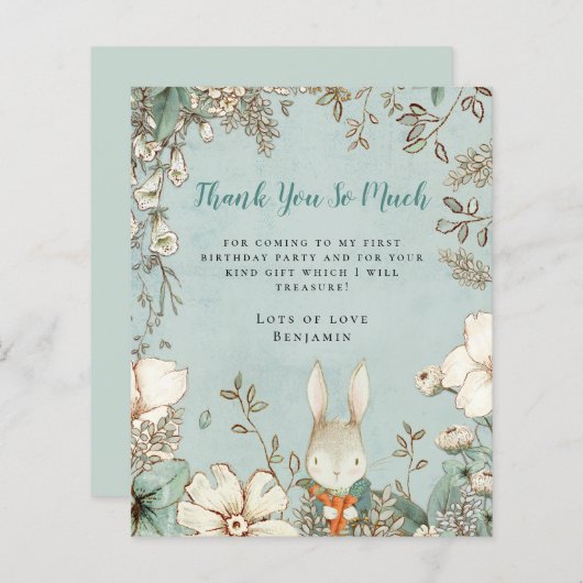 バジェットバニーパウダーブルーファースト誕生日ありがとう (正面/裏面)