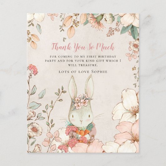 バジェットバニーピンクガール最初の誕生日ありがとう (正面)