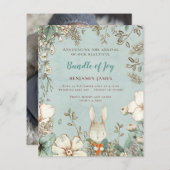 バジェットバニーフォトリーフ男の赤ちゃん誕生発表 (正面/裏面)