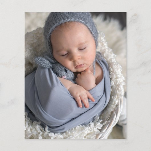 バジェットバニーフォトリーフ男の赤ちゃん誕生発表 (裏面)