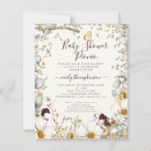 バジェットバニーベビーシャワーピクニックガールボーイ招待状 (正面)