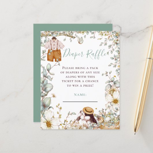 バジェットバニー男の子の服おむつラッフルベビーシャワー (正面/裏面インサイチュ)