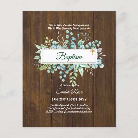 バジェットバプティスバウティゾバウティスモ緑招待状 チラシ (正面)