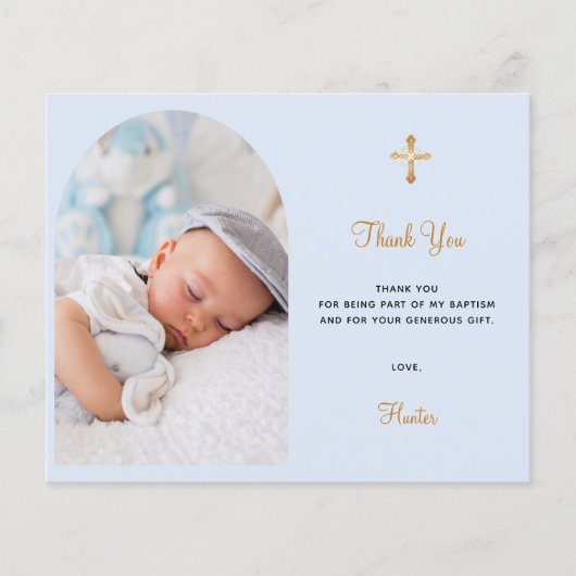 バジェットバプテスマの写真青い男の感謝してい子あなた (正面)