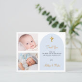 バジェットバプテスマ写真双子少年サンキューカード (スタンド正面)