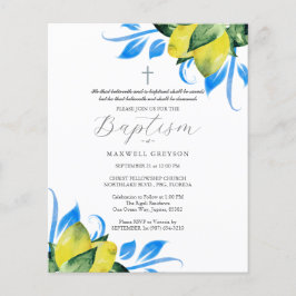 バジェットバプテスマ招待状宗教レモン チラシ