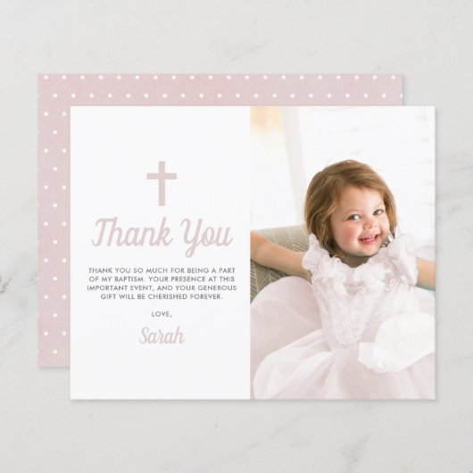 バジェットバプテスマ《キリスト教》洗礼式や命名式ガール写真ありがとう (正面/裏面)