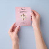 バジェットバプテスマ《キリスト教》洗礼式や命名式バウティゾバウティスモ招待状 チラシ (手)