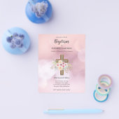 バジェットバプテスマ《キリスト教》洗礼式や命名式バウティゾバウティスモ招待状 チラシ (シングル)
