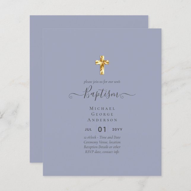 バジェットバプテスマ《キリスト教》洗礼式や命名式共産党招待状 (正面/裏面)