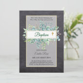 バジェットバプテスマ《キリスト教》洗礼式や命名式緑葉招待状 招待状 (スタンド正面)