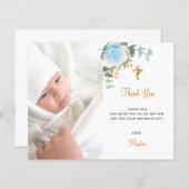 バジェットバプテスムブルーフローラ写真感謝してい男の子あなた (正面/裏面)