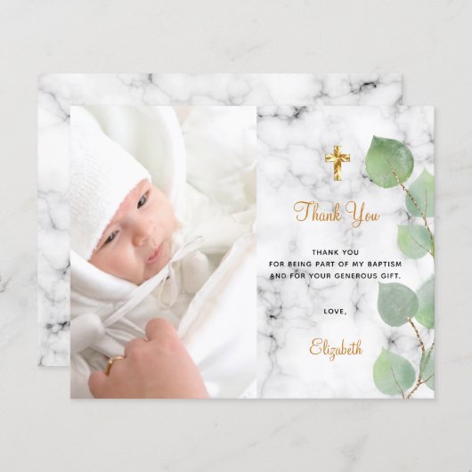 バジェットバプテスユーカリ大理石感謝してい写真あなた (正面/裏面)