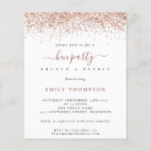 バジェットバラ金ゴールドグリッターヘンパーティーホワイト招待状 (正面)