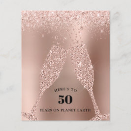 バジェットバラ金ゴールドシャンパン40th Birthday招待状
