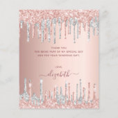 バジェットバラ金ゴールドシルバーグリッターピンク感謝していユーザ (裏面)