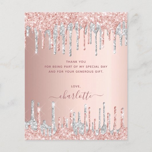 バジェットバラ金ゴールドシルバーグリッター感謝していユーザ (裏面)