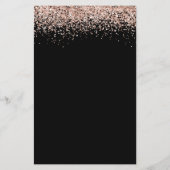 バジェットバラ金ゴールド結婚グリッターズブラック招待状 (裏面)